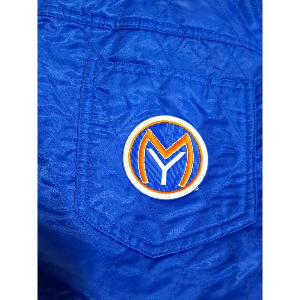 Vtg 80s Mellow Yellow Quilted Pants‎ Ski Snow Winter Womens T3 Blue - Picture 4 of 9